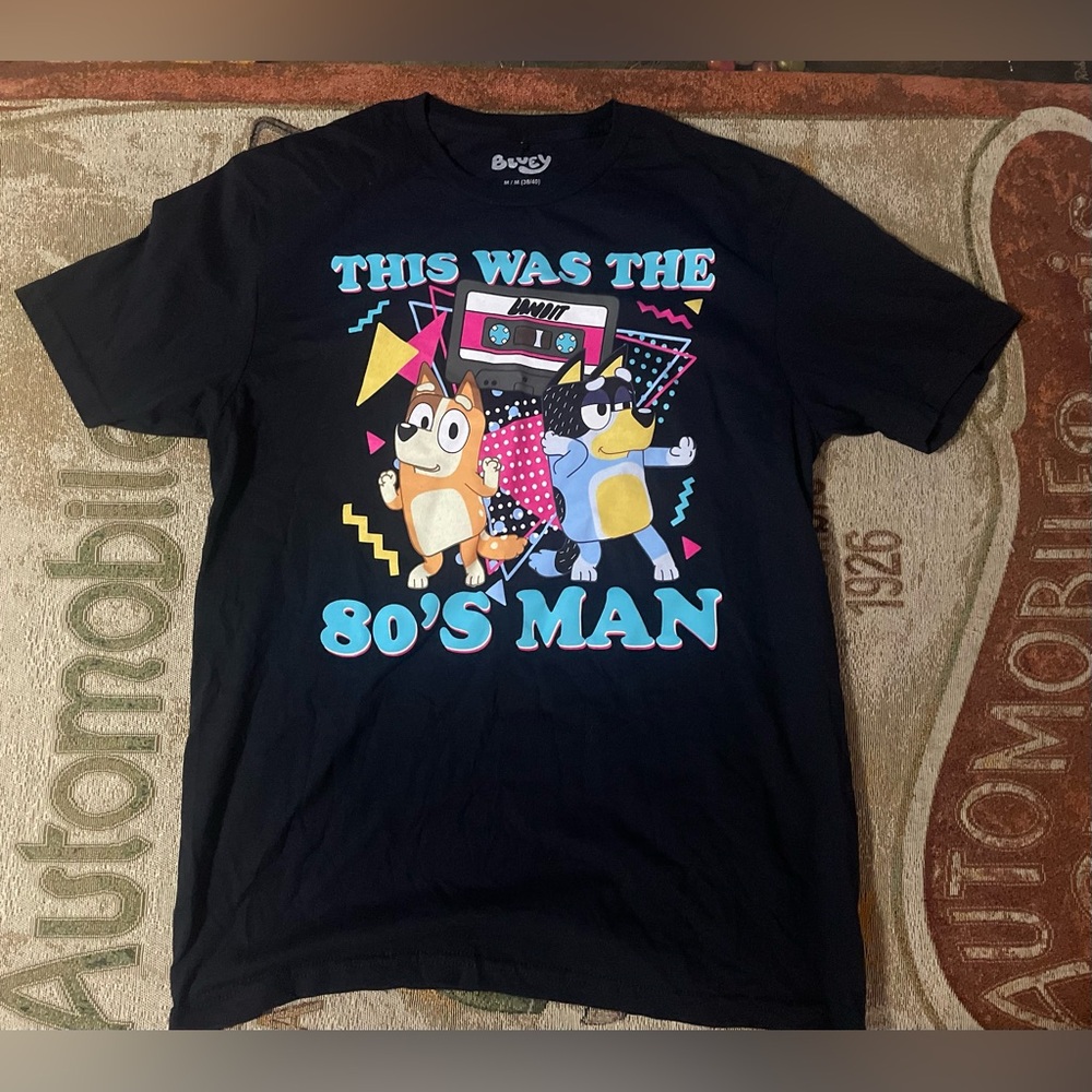 Bluey & Bingo This Was the ‘80’s Man Graphic T-shirt Size Adult Medium